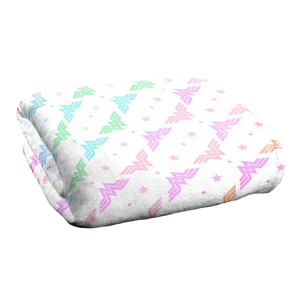 White-Multicoloured - Back - Wonder Woman Silky Gradient Supersoft Blanket
