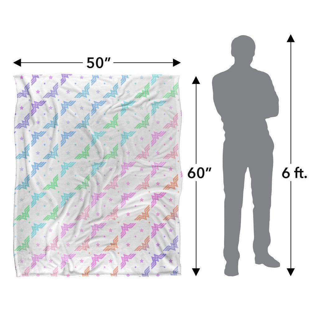 White-Multicoloured - Pack Shot - Wonder Woman Silky Gradient Supersoft Blanket