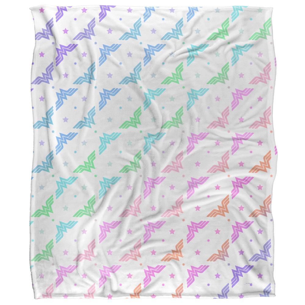 White-Multicoloured - Front - Wonder Woman Silky Gradient Supersoft Blanket