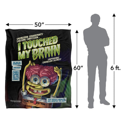 Multicoloured - Pack Shot - SpongeBob SquarePants Touched My Brain Silky Supersoft Blanket