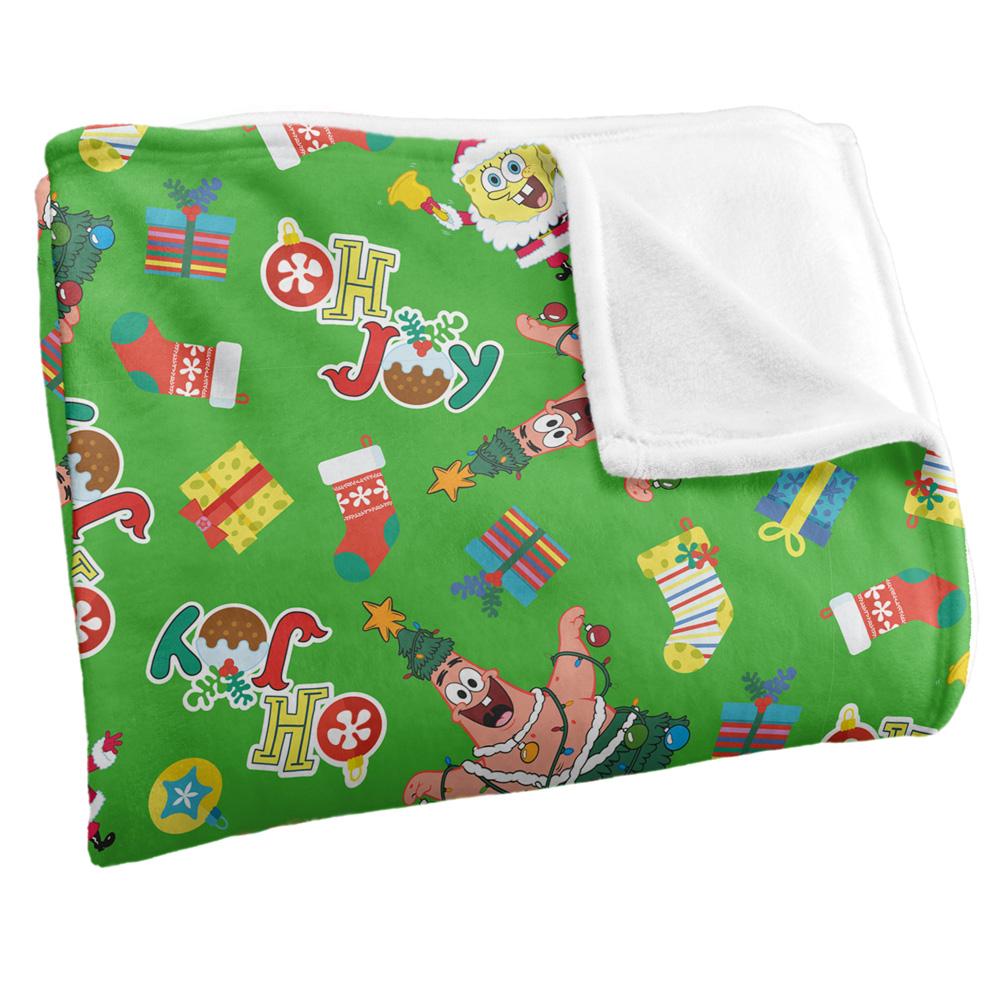 Multicoloured - Side - SpongeBob SquarePants Silky Patterned Christmas Supersoft Blanket