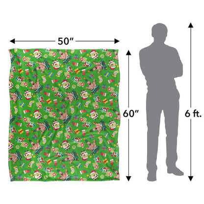 Multicoloured - Pack Shot - SpongeBob SquarePants Silky Patterned Christmas Supersoft Blanket