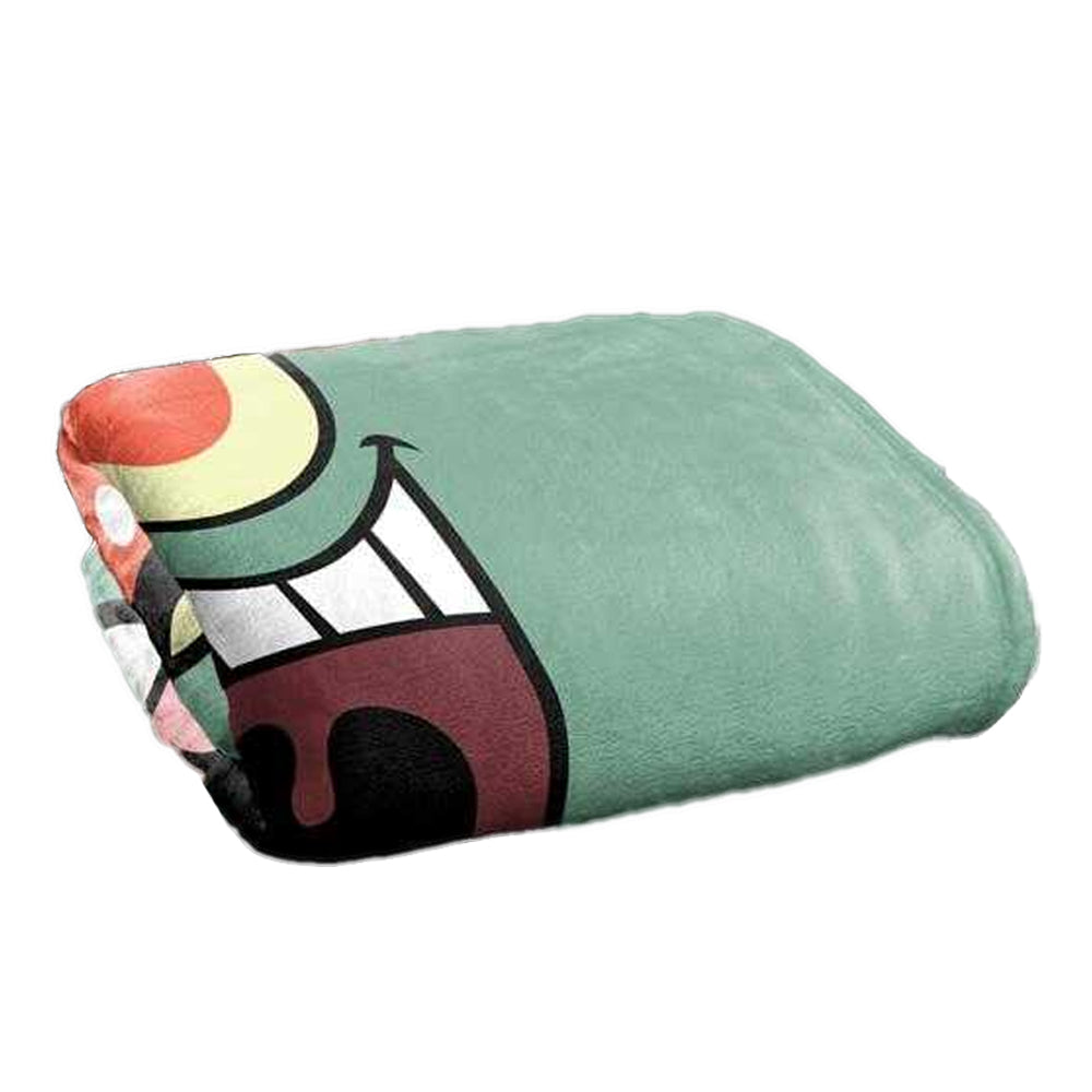 Multicoloured - Back - SpongeBob SquarePants Silky Face Plankton Supersoft Blanket