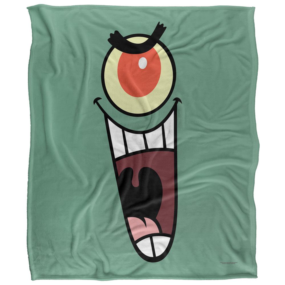 Multicoloured - Front - SpongeBob SquarePants Silky Face Plankton Supersoft Blanket
