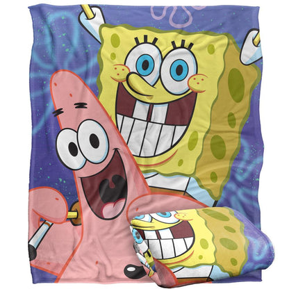 Multicoloured - Back - SpongeBob SquarePants Silky Cropped Patrick Star Supersoft Blanket