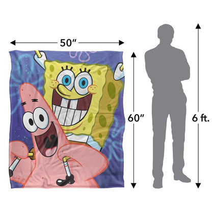 Multicoloured - Close up - SpongeBob SquarePants Silky Cropped Patrick Star Supersoft Blanket