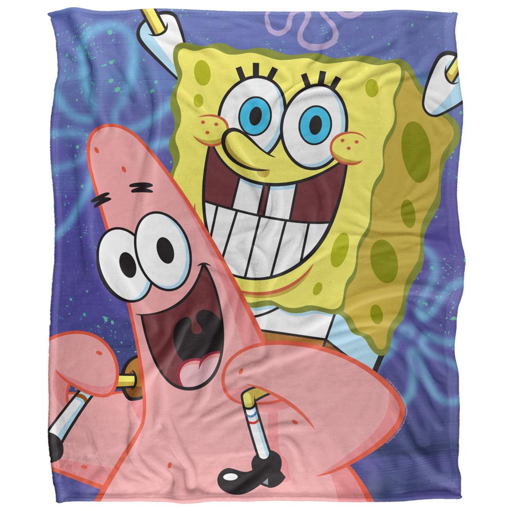 Multicoloured - Front - SpongeBob SquarePants Silky Cropped Patrick Star Supersoft Blanket