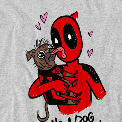 Heather Grey - Side - Deadpool & Wolverine Unisex Adult No.1 Dog Dad Deadpool & Wolverine T-Shirt