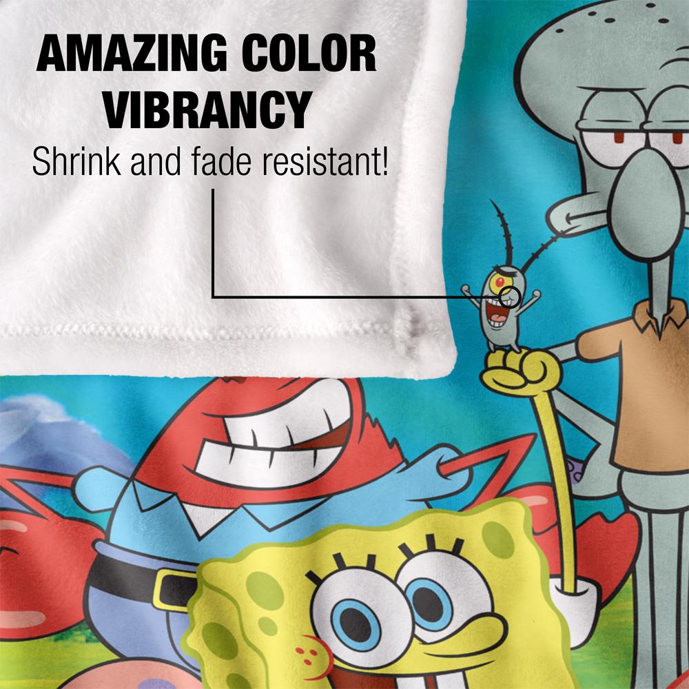 Multicoloured - Lifestyle - SpongeBob SquarePants Silky Group Scene Supersoft Blanket