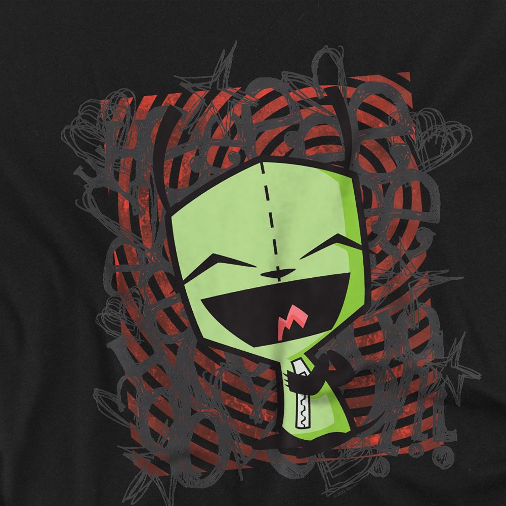Black - Side - Invader Zim Unisex Adult Happy Face T-Shirt