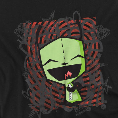 Black - Side - Invader Zim Unisex Adult Happy Face T-Shirt