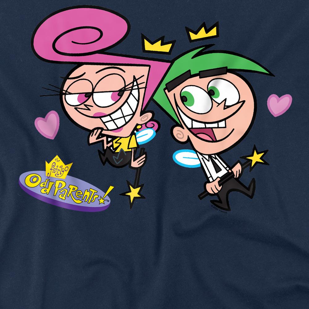 Navy - Side - Fairly Odd Parents Unisex Adult Cosmo & Wanda T-Shirt