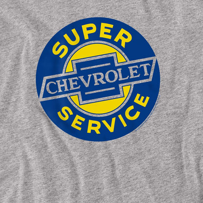 Athletic Heather - Side - Chevrolet Unisex Adult Super Service Heather Long-Sleeved T-Shirt