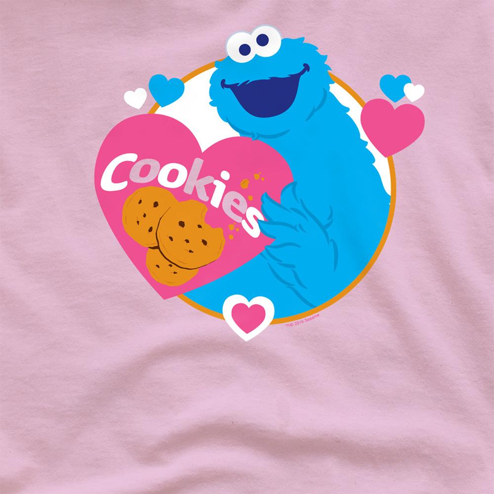 Pink - Side - Sesame Street Unisex Adult Love Cookie T-Shirt
