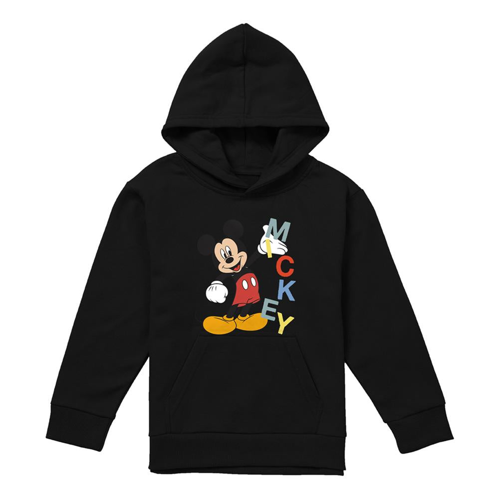 Athletic Heather - Front - Disney Childrens-Kids Mickey Mouse Name Heather Hoodie