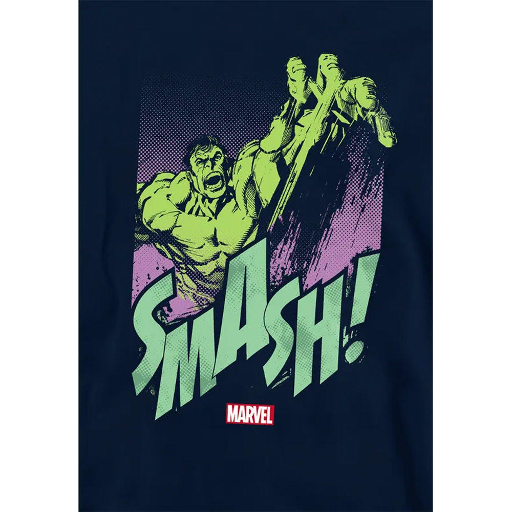 Navy - Side - The Incredible Hulk Childrens-Kids Hulk Pull Over Hoodie