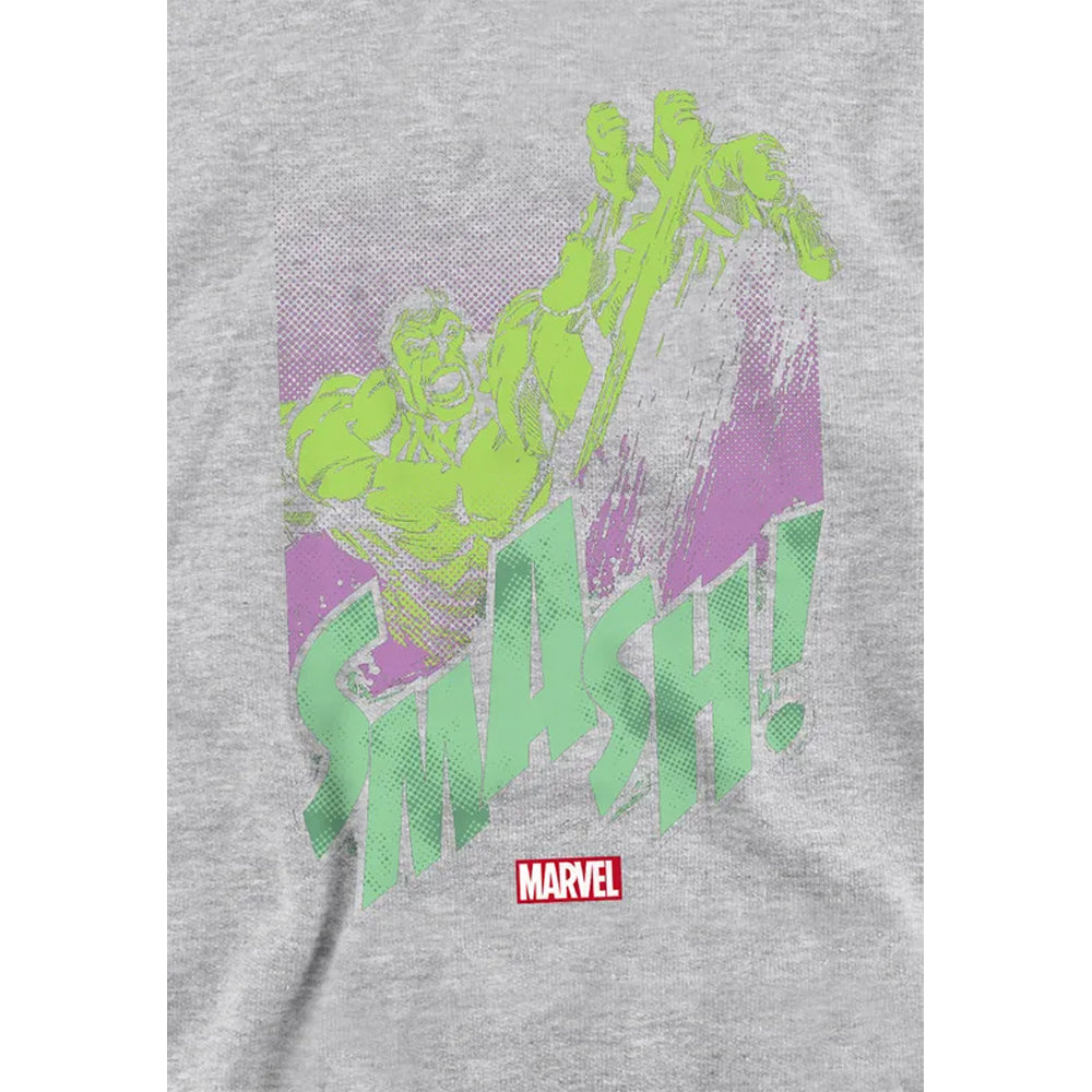 Athletic Heather - Side - The Incredible Hulk Childrens-Kids Hulk Pull Over Hoodie