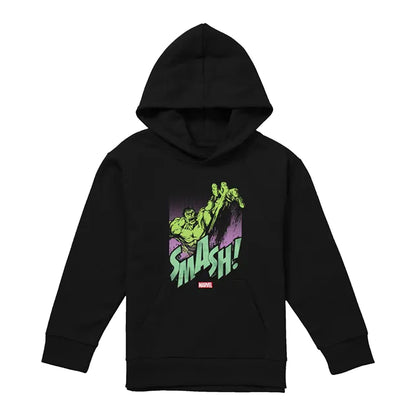 Black - Front - The Incredible Hulk Childrens-Kids Hulk Pull Over Hoodie