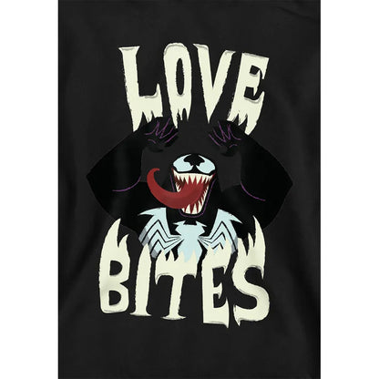 Black - Side - Venom Childrens-Kids Love Bites Valentine`s Day Pullover Hoodie