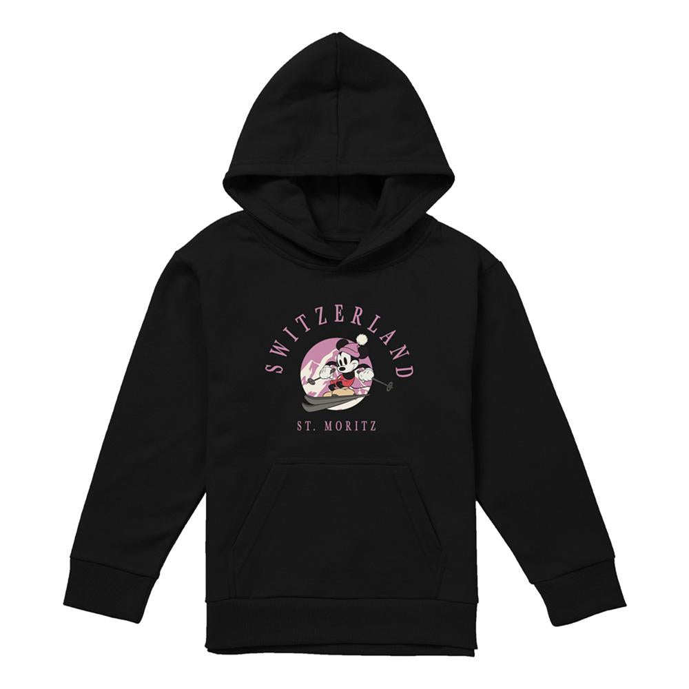 Athletic Heather - Front - Disney Childrens-Kids Switzerland Mickey Mouse Heather Hoodie