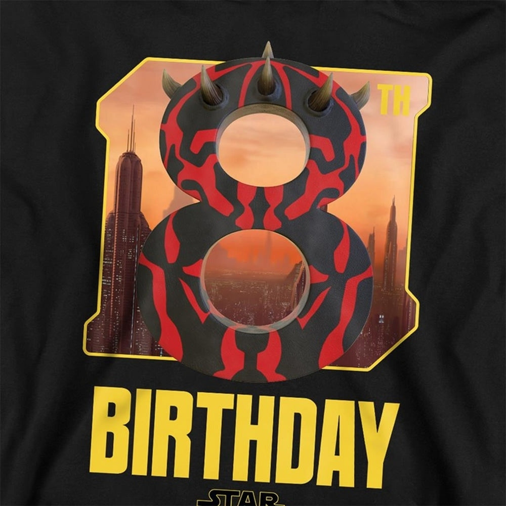 Black - Side - Disney Star Wars Childrens-Kids Darth Maul 8th Birthday Hoodie