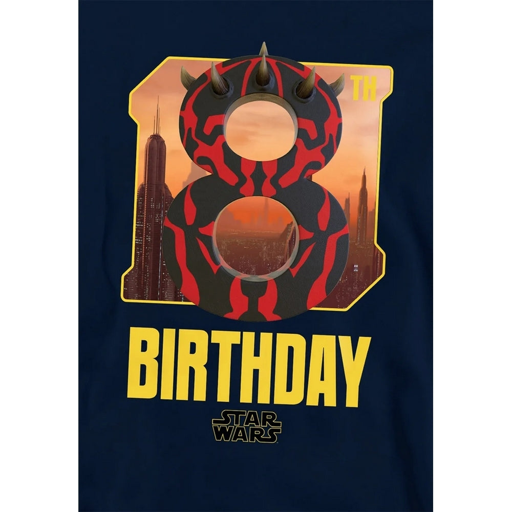 Navy - Side - Disney Star Wars Childrens-Kids Darth Maul 8th Birthday Hoodie