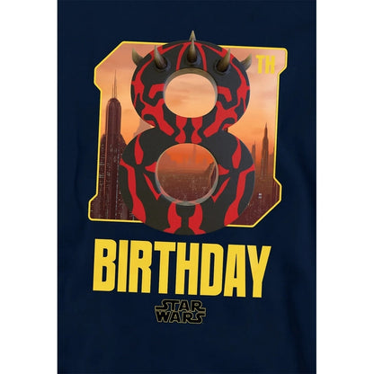 Navy - Side - Disney Star Wars Childrens-Kids Darth Maul 8th Birthday Hoodie