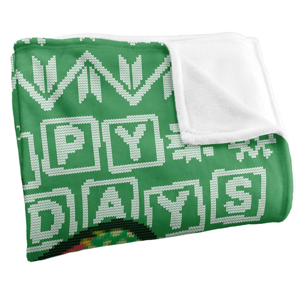 Green - Side - Sesame Street Silky Oscar The Grouch Supersoft Blanket