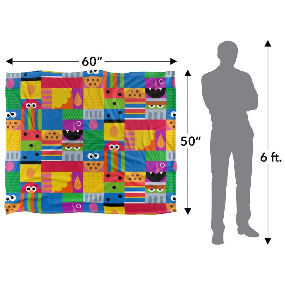 Multicoloured - Back - Sesame Street Silky Squares Supersoft Blanket