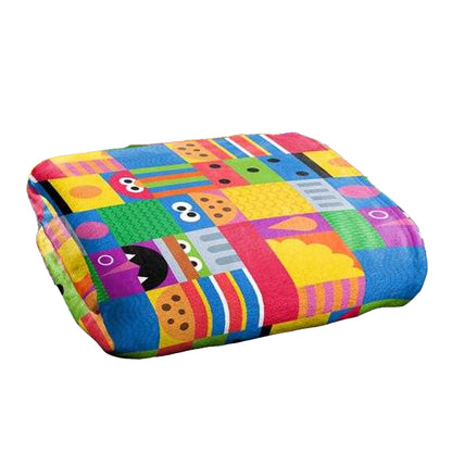 Multicoloured - Side - Sesame Street Silky Squares Supersoft Blanket