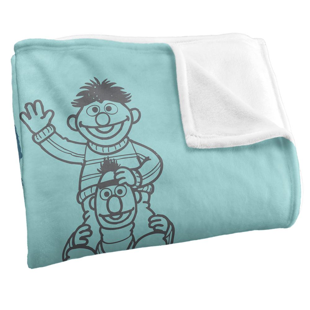 Blue - Back - Sesame Street We All Belong Silky Supersoft Blanket