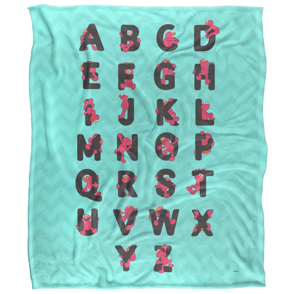 Multicoloured-Multicoloured - Front - Sesame Street Silky Alphabet Elmo Supersoft Blanket