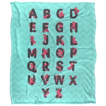 Multicoloured-Multicoloured - Front - Sesame Street Silky Alphabet Elmo Supersoft Blanket
