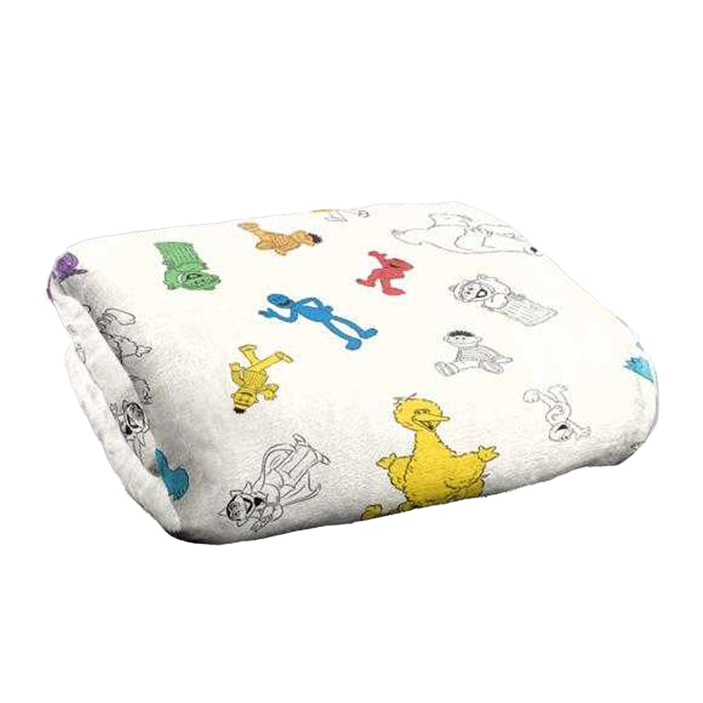 Multicoloured - Lifestyle - Sesame Street Silky Character Collage Supersoft Blanket