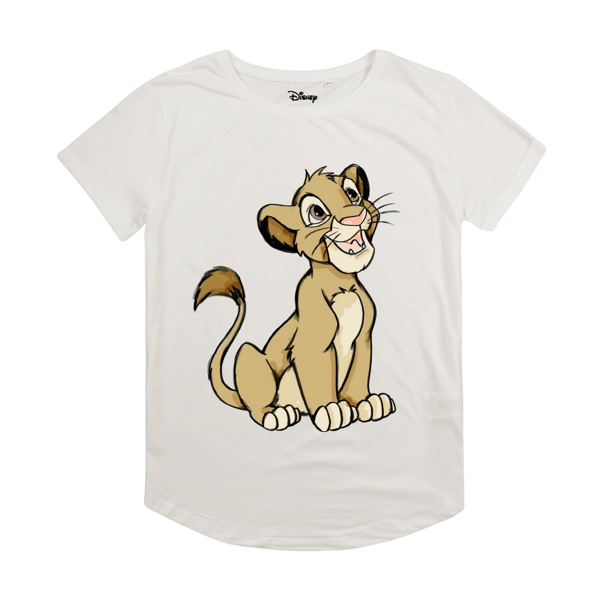 Vintage White - Front - The Lion King Womens-Ladies Simba Smiles Sketch T-Shirt