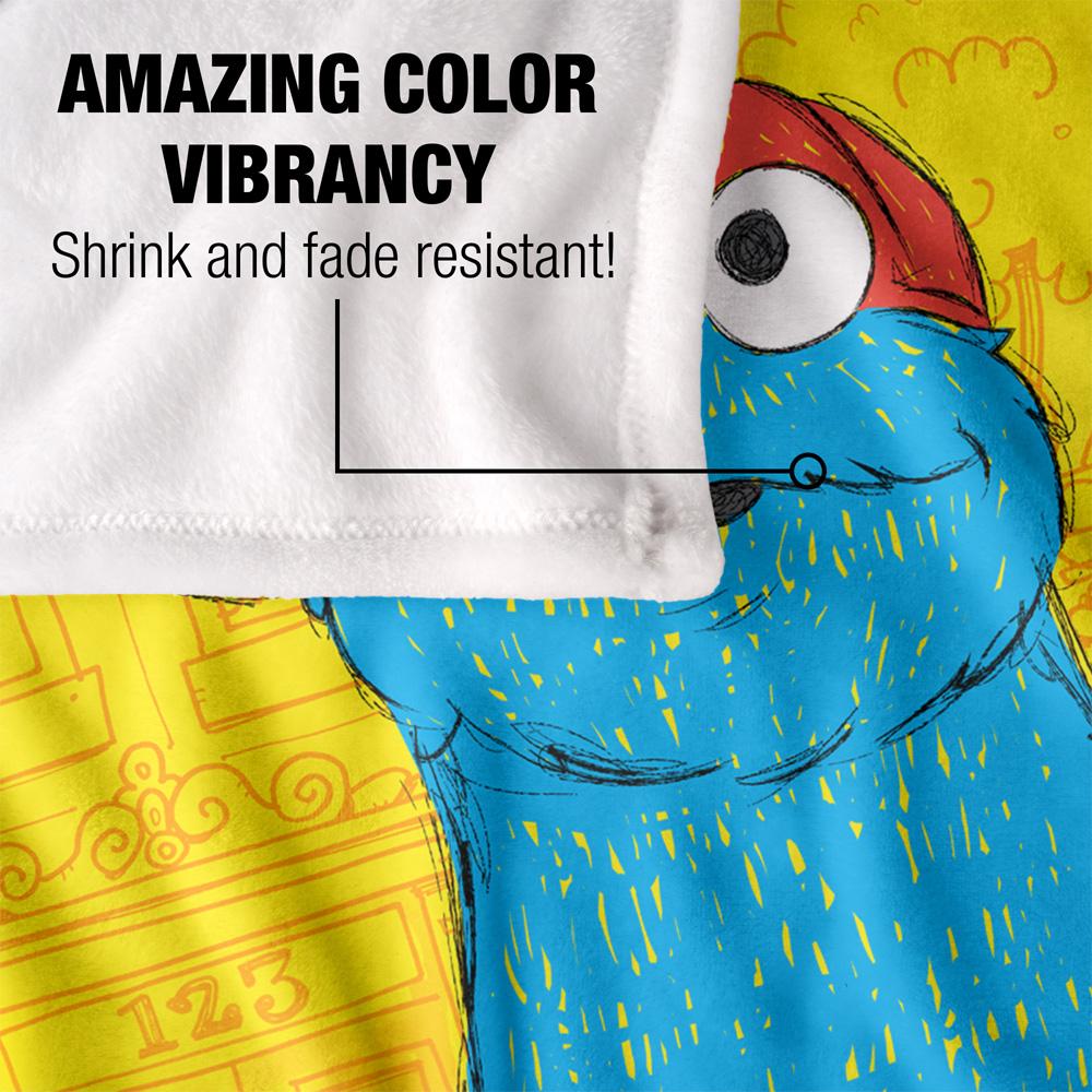 Yellow-Blue - Lifestyle - Sesame Street On The Streets Silky Cookie Monster Supersoft Blanket