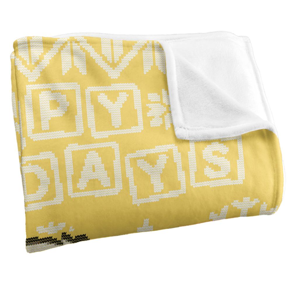 Yellow - Side - Sesame Street Silky Christmas Sweater Big Bird Supersoft Blanket