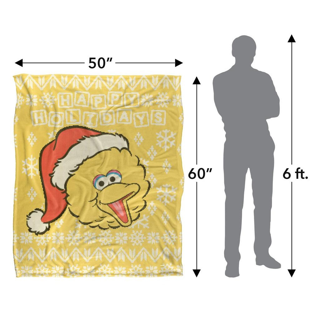 Yellow - Pack Shot - Sesame Street Silky Christmas Sweater Big Bird Supersoft Blanket