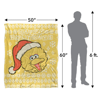 Yellow - Pack Shot - Sesame Street Silky Christmas Sweater Big Bird Supersoft Blanket