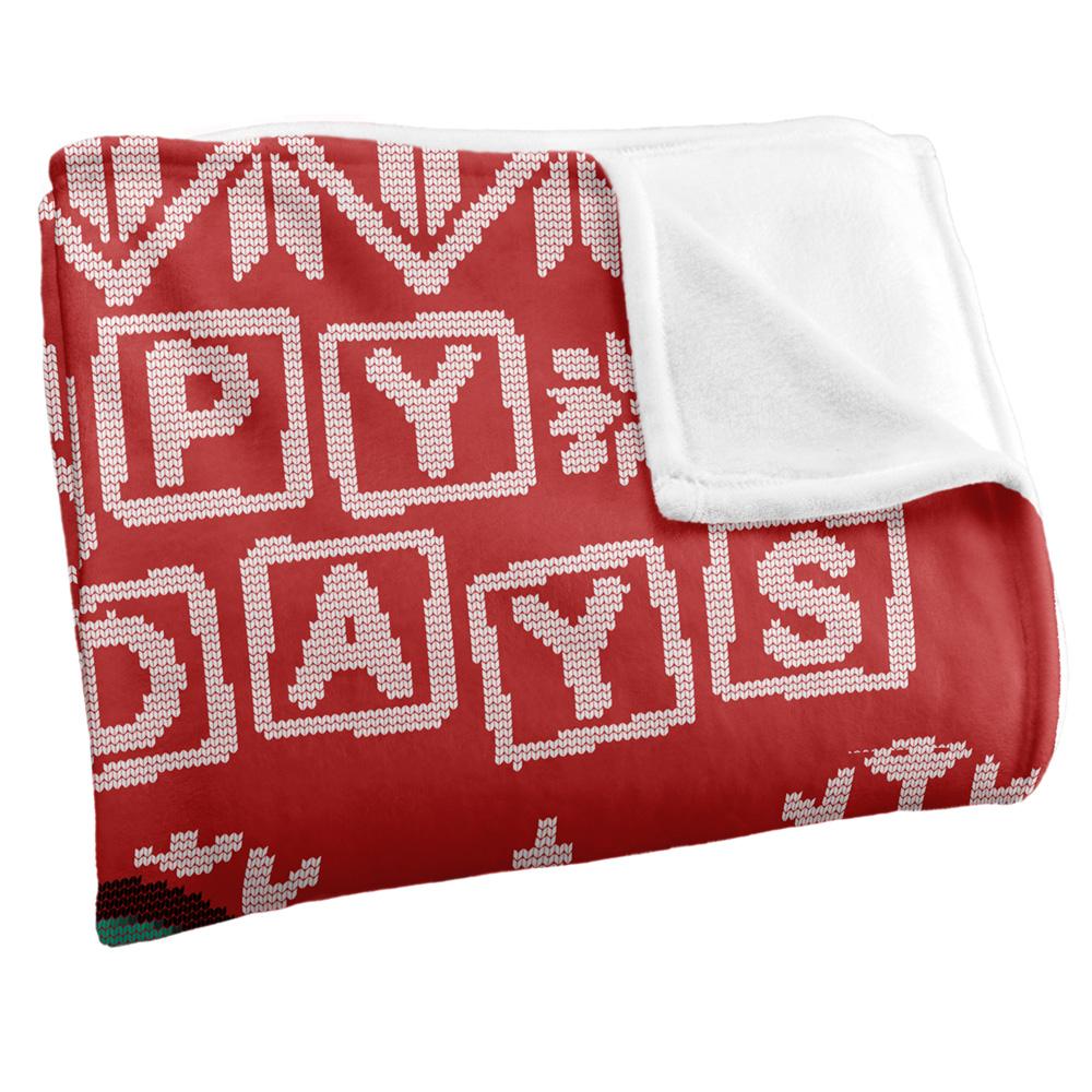 Red - Side - Sesame Street Silky Christmas Sweater Elmo Supersoft Blanket