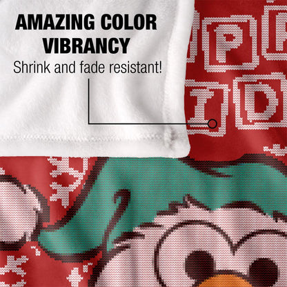 Red - Lifestyle - Sesame Street Silky Christmas Sweater Elmo Supersoft Blanket