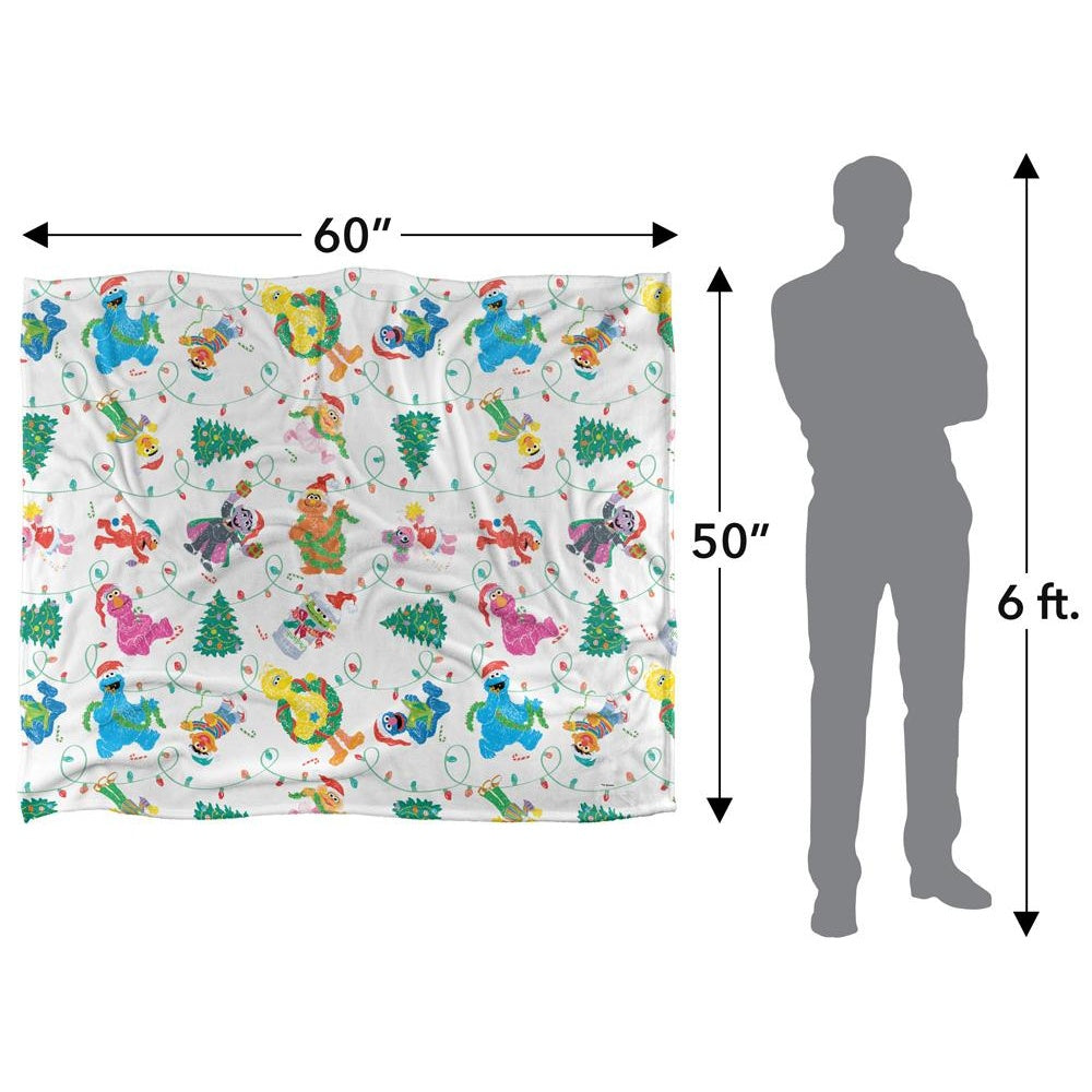 Multicoloured - Pack Shot - Sesame Street Silky Lights Supersoft Blanket