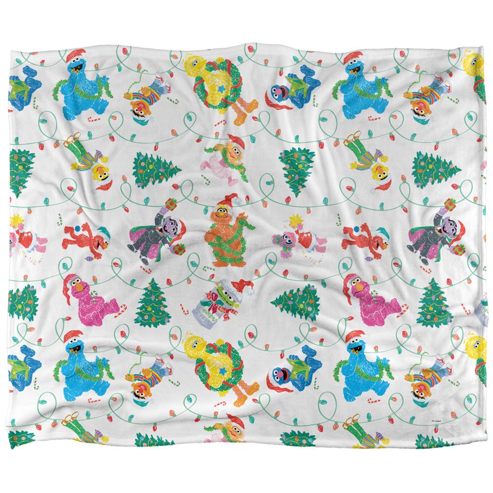 Multicoloured - Front - Sesame Street Silky Lights Supersoft Blanket