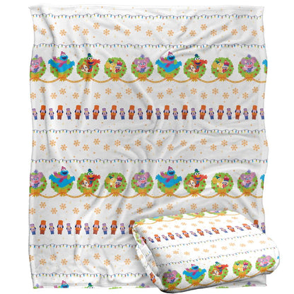 Multicoloured - Back - Sesame Street Silky Wreath Supersoft Blanket