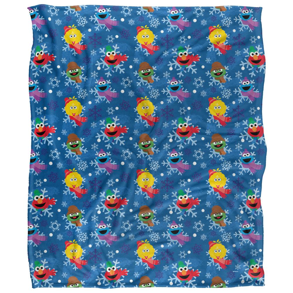Multicoloured - Front - Sesame Street Silky Snowflake Supersoft Blanket