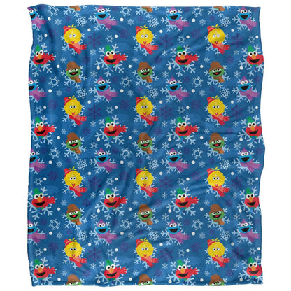 Multicoloured - Front - Sesame Street Silky Snowflake Supersoft Blanket