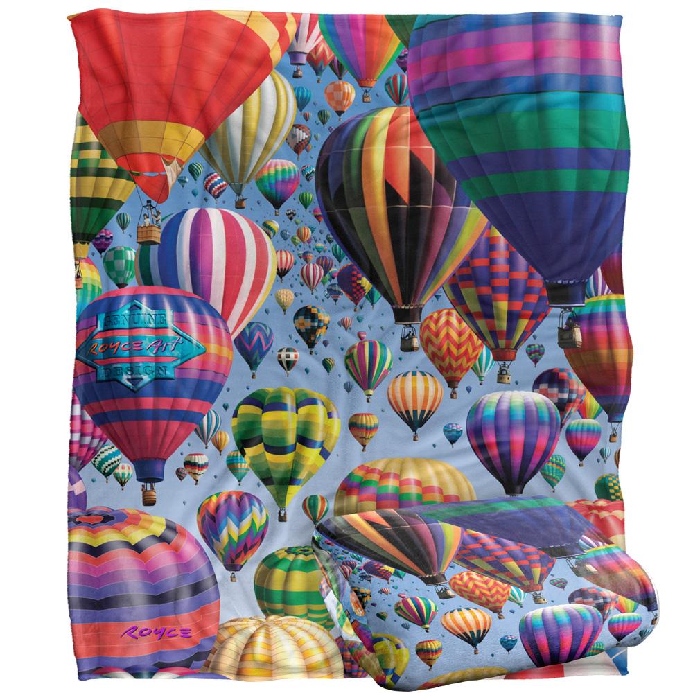 Multicoloured - Back - Royce McClure Silky Hot Air Balloon Supersoft Blanket