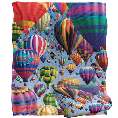 Multicoloured - Back - Royce McClure Silky Hot Air Balloon Supersoft Blanket