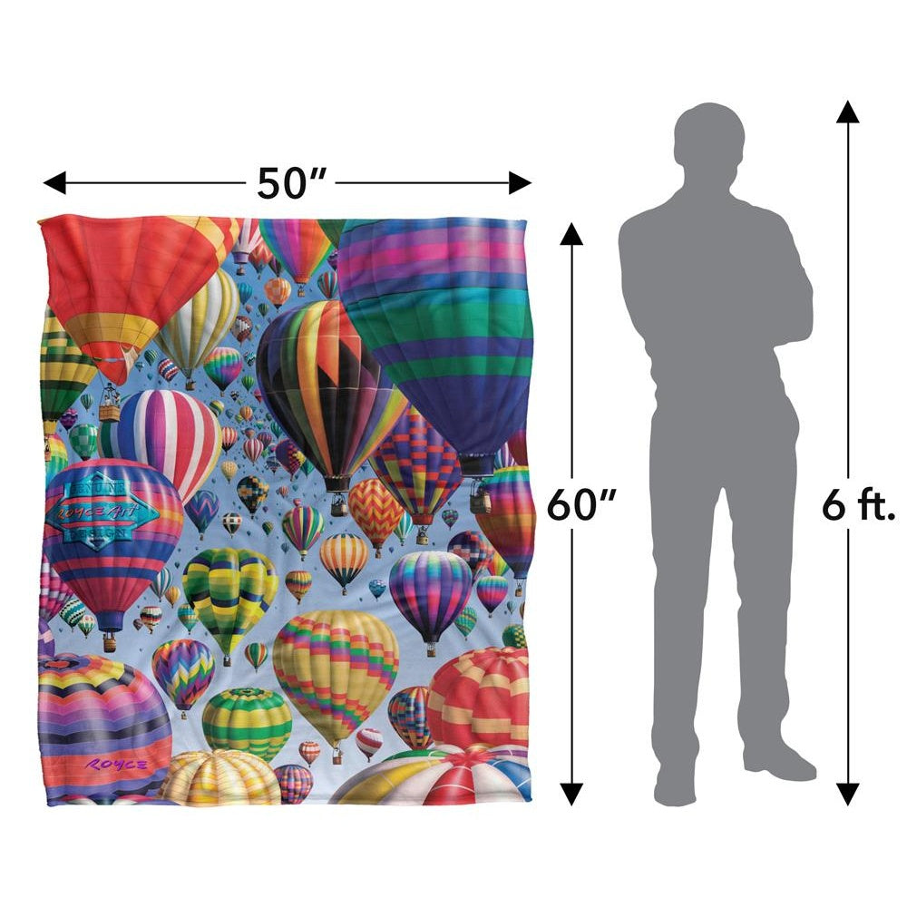 Multicoloured - Pack Shot - Royce McClure Silky Hot Air Balloon Supersoft Blanket