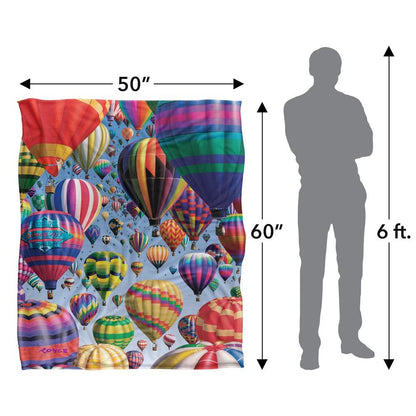 Multicoloured - Pack Shot - Royce McClure Silky Hot Air Balloon Supersoft Blanket